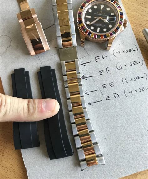 how to fit a rolex bracelet|rolex oysterflex size chart.